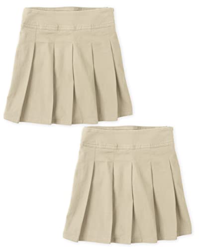 The Children's Place Girls Pleated Skort,Sandy 2 Pack,4