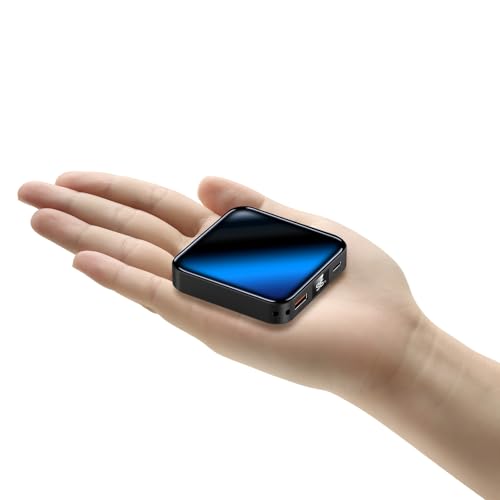 The Smallest and Lightest 10000mAh Small Power Bank，Fast charge Mini Portable Charger, USB C Input/Output with External Battery Pack, Smart LED Display，Suitable for iPhone, Samsung, iPad and tablets.