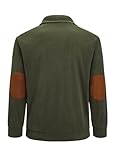 JMIERR Sweatshirts for Men Long Sleeve 1/4 Button Corduroy Collared Pullovers Henley Sweaters Fall Shirts Fashion Jackets Clothing with Pockets, 2XL, Jungle Green