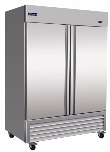 EMPURA 54" Reach-in Refrigerator with Two-Swing Solid Door | Commercial Upright Fridge for Restaurant Cafeteria | 41.6 Cu. Ft. Capacity, (6) Shelves | 82.3"H x 53.9"W x 32.7"D, Stainless Steel, 115v