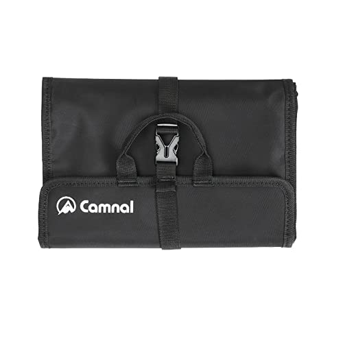 JOTOUCH Climbing Quickdraw Hanging Storage Bag, Carabiner Hook Gear Equipment Parts Collections, Durable Foldable Bundled Roll Waterproof Bag(Black)