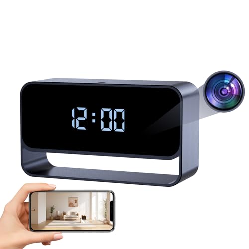 HiSpyCam Camera Clock, FHD 1080P Wireless Cam, WiFi Nanny Cam, Strong Night Vision, Small Discreet Cam for Home Indoor Security