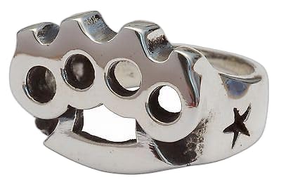 Big Knux Fine Sterling Silver Ring Brass Knuckles Duster Knucks