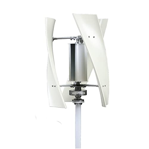 HUIZHITENGDA 12V 24V 48V No Noise Vertical Axis Wind Turbine Generator, 12000W Magnetic Levitation Wind Turbine with MPPT Controller for Home Street Lighting(White),48v