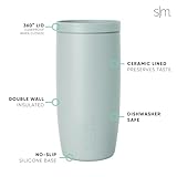 Simple Modern Travel Coffee Mug Tumbler with 360° Lid | Ceramic-Lined Insulated Stainless Steel Cold Brew Iced Coffee Cup | Gifts for Women Men Her Him | Voyager Signature | 16oz | Sea Glass Sage