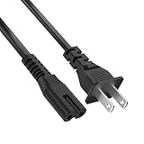 6 Feet Figure 8 Power Cord (2 Prong Non-Polarized),NEMA 1-15P to C7 IEC 320 Replacement Cable for Game Systems, Satellite, CATV, TV, PS4, Speakers, and Monitors