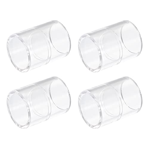 uxcell 4Pcs Straight Tube Fitting Adapter, 25mm/0.98" 2 Way Clear Acrylic Pipe Coupling Adapter Pipe Fitting for Connecting Water Pipes
