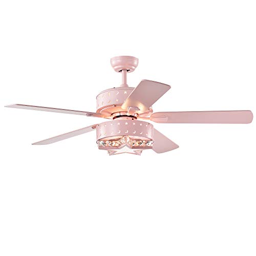 Funder 52-inch Star & Crescent Childrens Room Lighted Ceiling Fan (Includes Remote)