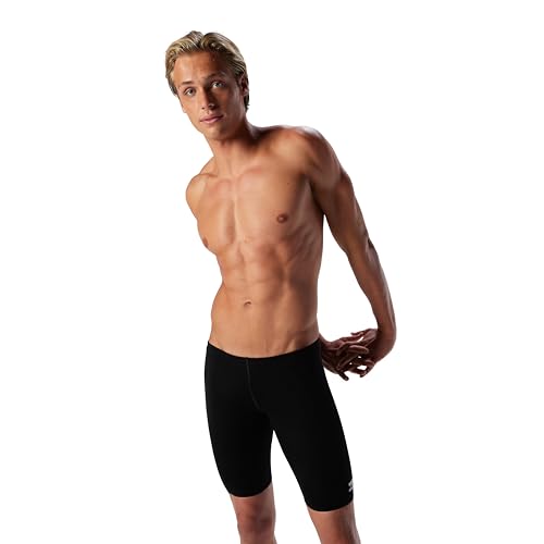 Speedo mens Swimsuit Endurance+ Solid Usa Adult athletic swim jammers, Speedo Black, 34 US