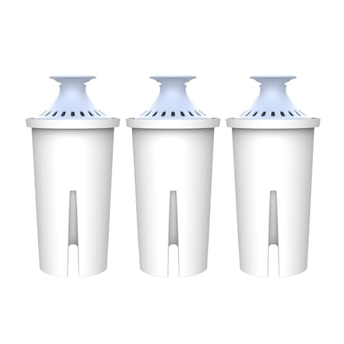 AQUA CREST Alkaline Water Filter, Intended for Brita® Pitchers and Dispensers, Everyday, UltraMax, Metro+, XL and More, NSF Certified, 2 Months, 3 Count, Mineralized Alkaline Water, Increases Water PH