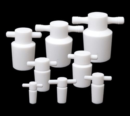 PTFE Stopper with Handle, 5PCS/Set Teflon Tube Plug, Triangle Flask Stopper for Lab & Research (19#, 16~19mm)
