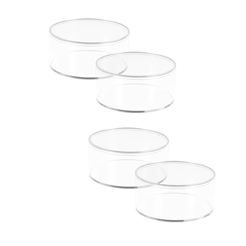 Dayaanee Round Acrylic Container, 4 Pack Clear Round Acrylic Box Organizer with Lid Circle Box with Lid, 4.7x1.97” Storage Boxes for Candy,Pill, Nails, Beads and Tiny Jewelry
