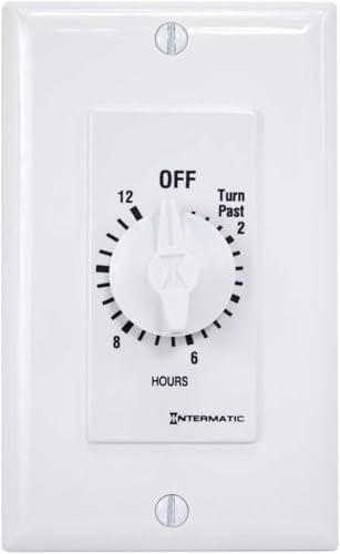 Intermatic SW12HWK 12-Hour Spring Wound Timer, White - Energy Efficient Control for Lighting and Appliances - No Electricity Needed, Easy Installation for Homes and Offices