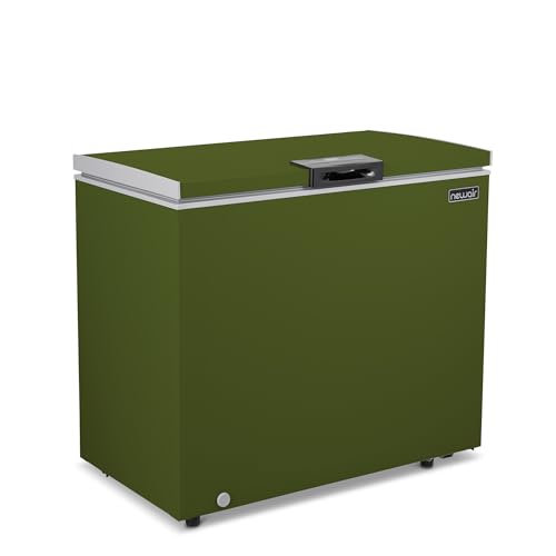 Newair 6.7 Cu. Ft. Chest Freezer with Removable Basket, Quiet Deep Freezer, Digital Temperature Control, Top Open Door Alarm, Fast Freeze Mode, Compact Freezer, Garage Storage, Olive Green