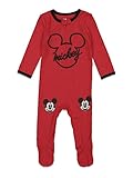 Disney Mickey Mouse Infant Baby Boys Zip-Up Long Sleeve Sleep N' Play Coverall Red & Gray 18 Months