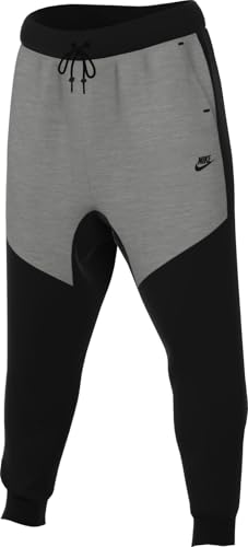 Nike Tech Men's Fleece Joggers Size- Medium Black Heather Grey