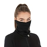 100% Merino Wool - Midweight Neck Gaiter - Skiing Neck Warmer - Winter Face Mask - Multipurpose Headwear - Black - Moisture Wicking Neck Wear