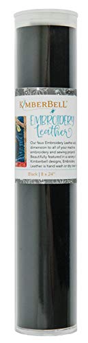 Kimberbell Embroidery Leather Sheet - Black KDKB1244, 1PC, Size 8 in x24 in, Easily Sewn, Assorted Colors Available, Faux Leather & Hand Washable