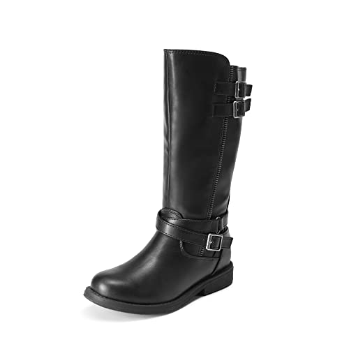 DREAM PAIRS Girls Knee High Fashion Riding Boots for Toddler/Little Kid/Big Kid,Size 1 Little Kid,Black/03,LUCKID