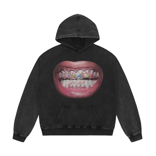 Cactus Pack Unisex SAINT Hip Hop Vintage Winter Hoodies 3D Graffiti Patterm Printed Cotton Hoodie Black