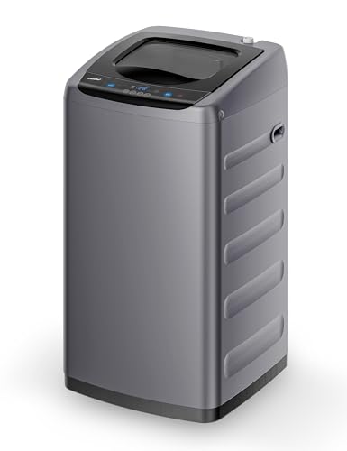 Comfee Portable Washing Machine, 0.9 cu.ft Compact Washer With LED Display, 5 Wash Cycles, 2 Built-in Rollers, Space Saving Full-Automatic Washer