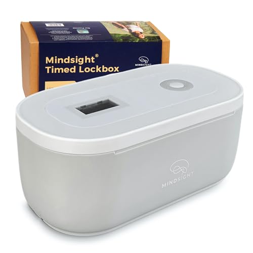 Mindsight Timed Lock Box | Unplug from Phones, Video Games, Social Media, Snacks & Cravings | 3 Modes based on Willpower | Easy to Use | Out of Sight ~ Out of Mind | Boost Your Mental Wellness