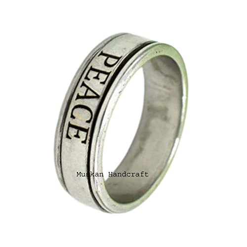 Handmade 925 Sterling Silver Peace Band Harry Styles Inspired Engraving Spinner Ring Ideal Custom Jewelry Gift for Men Women