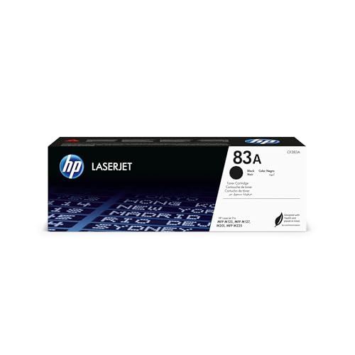HP 83A Black Toner Cartridge | Works with HP LaserJet Pro M201, HP LaserJet Pro MFP M125, M127, M225 Series | CF283A...