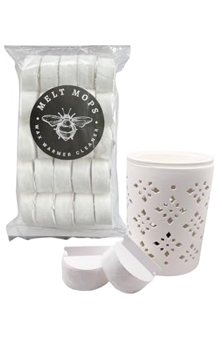 Wax Melt Removal Pads – 100% Cotton Cleaning Pads for Scented Wax Warmers, Large Absorbing Pads for Soy, Beeswax & Wax Melts, Easy Wax Remover – 25 Pack by Melt Mop