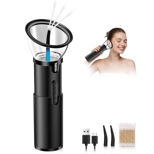 Ear Wax Removal-Electric Ear Cleaner, Retractable Ear Cleaning Kit, Safe Ear Wax Removal Tool, Effective Ear Irrigation Flushing System, Waterproof Ear Washer for Humans with 4 Pressure Modes