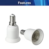 Bettomshin 3Pcs E14 to E27 Lamp Bulb Holder PBT Light Lamp Bulb Socket Adapter Heat Resistant White AC 100-240V 150 Degree