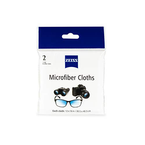 ZEISS MicroFiber Lens Cleaning Cloth (Pack of 2) JUMBO SIZE