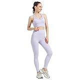 Gecdgzs 5 PCS Workout Sets for Women Yoga Running Outfit Athletic Gym Exercise Clothes Activewear Sets Tracksuit(Purple,S)