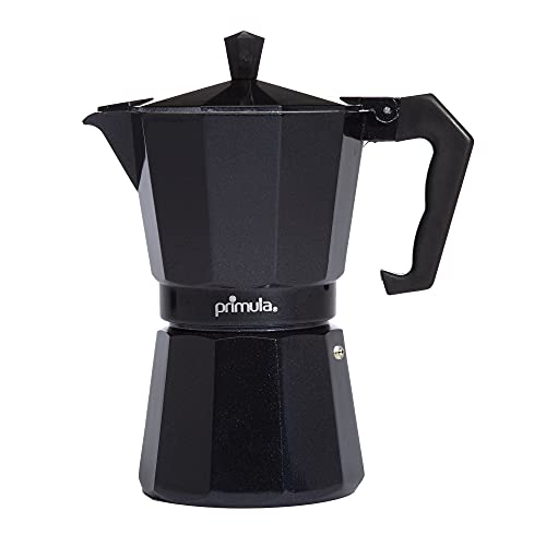 Primula Classic Stovetop Espresso and Coffee Maker, Moka Pot for Italian and Cuban Café Brewing, Greca Coffee Maker, Cafeteras, 6 Espresso Cups, Black