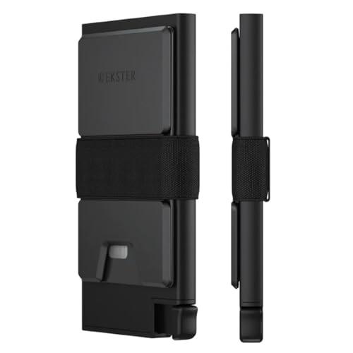 Ekster Aluminum Cardholder Wallet for Men | Slim Wallet for Men | Metal Wallets with RFID Blocking Layer | Minimalist Aluminum Wallet with Push Button for Quick Card Access (Matte Black)