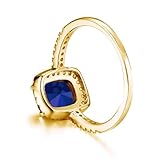 New for Trendy 2025 Cushion Cut 8.5Mm Sapphire Ring Gold Gemstone for Women Royal Blue Bridal Jewelry Gift Trending Hot for Jewelry Fashion Accessories Creative Gift