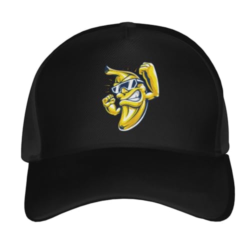 KOSPOGO Muscular Banana Baseball Cap Men's and Women's Baseball Hat Adjustable Casual Outdoor Breathable Caps Truck Driver Hat Dad Cap Black