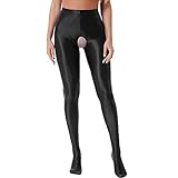 FiwoXam Women's Glossy Opaque Pantyhose Shiny High Waist Tights Yoga Pants Training Sports Leggings (as1, Alpha, x_l, Regular, Regular, Black)