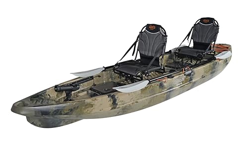Brooklyn 13.0 Pro Tandem Kayak 12-Foot, 8 inch 2 or 3 Person Sit On Top Fishing Kayak (Green Camo)
