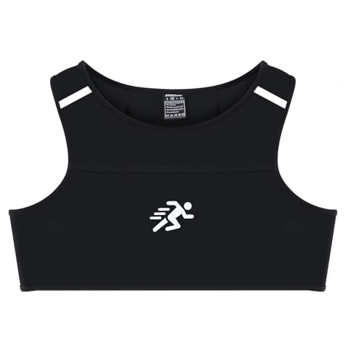 EKRISON Running Vest Chest, Running Sport Gear for Outdoor Sports Athletes Lightweight Gym Sports Bra Vest with Reflective Strip for Men Women, Large Black