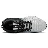 Kricely Men's Walking Shoes Breathable Trail Running Shoes for Men Lightweight Fashion Sneakers for Outdoor Sports Gym Jogging Silver Grey Size 13