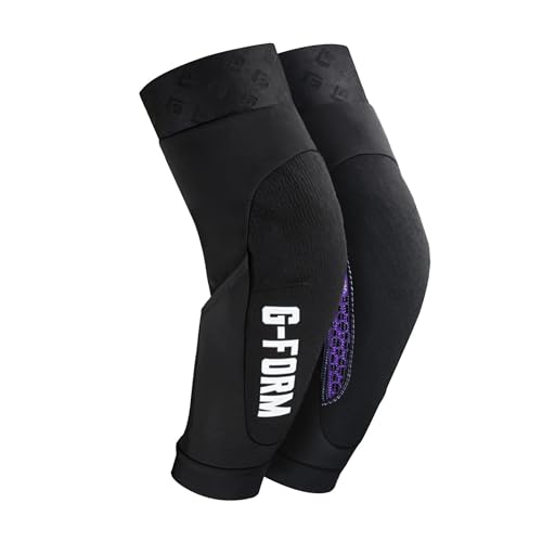 G-Form Terra Mountain Bike Elbow Guards - Breathable Elbow Pads for Cycling & Mountain Biking - Flexible Unisex Elbow Guards - Protective Elbow Pads for Athletes - Black, Adult Medium