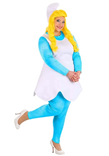 Fun Costumes Plus Size Smurfette Costume for Women Officially Licensed The Smurfs Costume Adult Plus Halloween Costume 3X