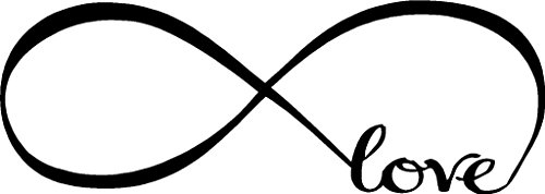 Wall Stickers Bedroom Decor Infinity Symbol Word Love Vinyl Art Decal (10'' X 28'', Black)