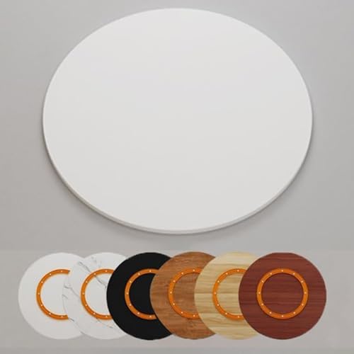 BEWEGNLNHK Wood Table Top Turntable 20" 24" 28" 30" 36" 40", Large Wooden Lazy Susan Serving Tray for Dining Table, Round Rotating Plate for Home Kitchen(White,60cm/24in)