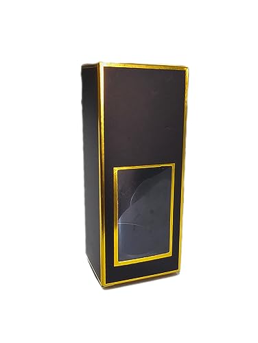 Packaging Box for Shipping - Small Kraft With Clear Opening for 2oz Bottle/Glass Bottle, Gold Printing (Pack of 24)