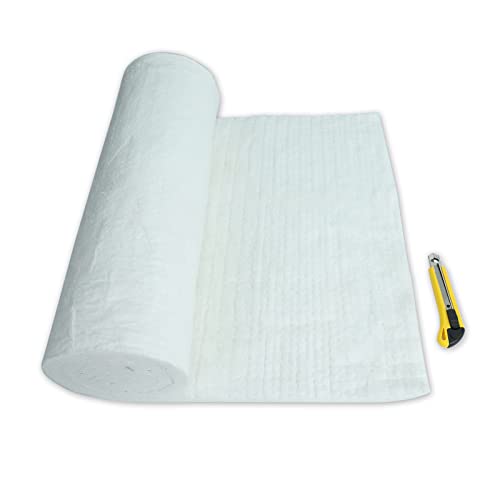 BACLAUGH 1"x16"x48",2400F Ceramic Fiber Fireproof Insulation Blanket, Applicable to Furnace, forging, kiln and Stove