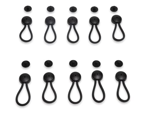Stayput Sturdy and Easy to Install 6 5/8 Black Shock Cord & Fastener for Boat Canvas, 10 Pack