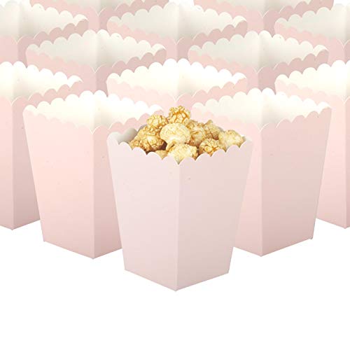 GAKA Baby Pink Popcorn Box Set Of 36 Mini Paper Popcorn Box Cardboard Container，For Party Supplies