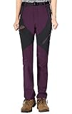 Rdruko Women's Ski Pants Waterproof Insulated Outdoor Hiking Winter Softshell Cold Weather Snow Pants(Purple, US M)